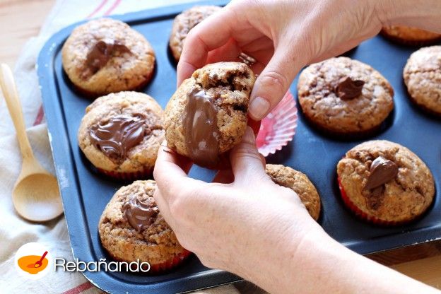 Muffins con jugoso interior de Nutella