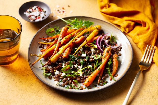 Ensalada de lentejas con zanahoria