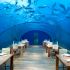 El restaurante bajo el agua en Maldivia