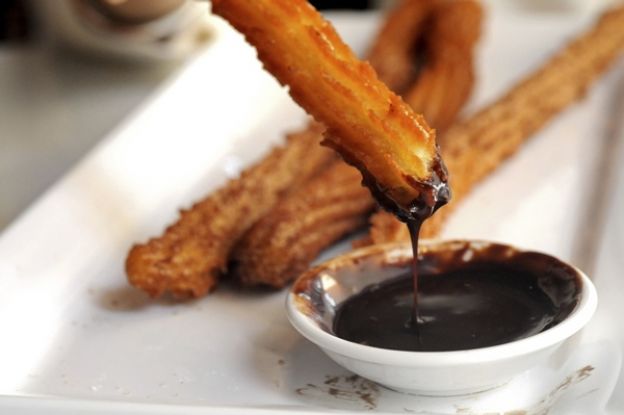 Cuatro churros con Nutella