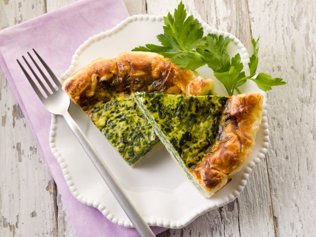 Quiche de claras con espinacas