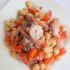 Ensalada de garbanzos con pulpo y pimientos