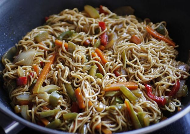 tallarines con verduras