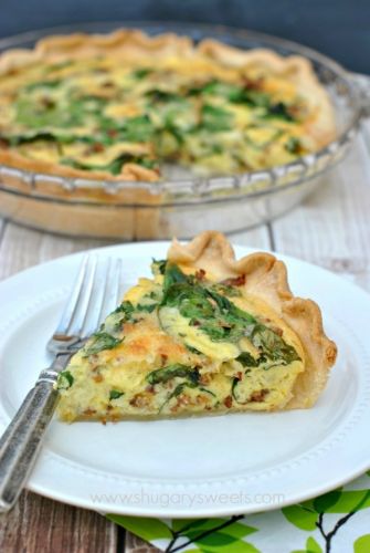 QUICHE DE SALCHICHAS Y ESPINACAS