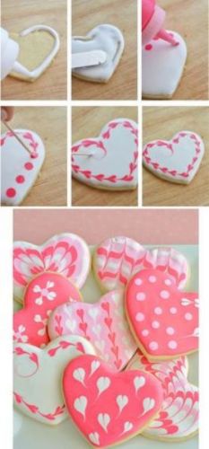 Galletas de corazón de dos colores