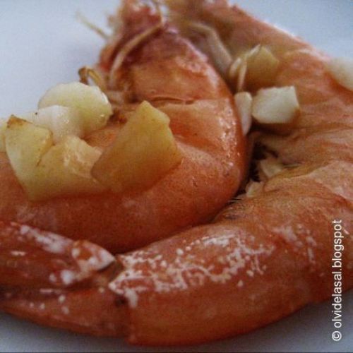 Langostinos con ajo y vinagre