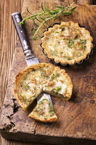 Quiche de champignones, espinaca y queso de cabra