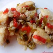 RAPE CON CEBOLLA Y PIMIENTOS.