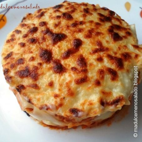 LASAÑA CON SALSA BOLOÑESA.
