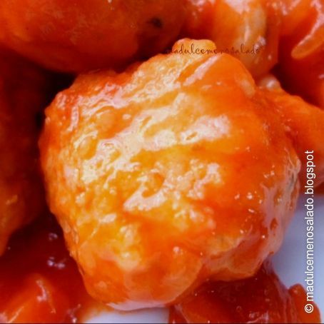 Albóndigas de arroz y gambas