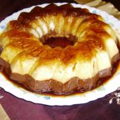 Flan de coco y chocolate