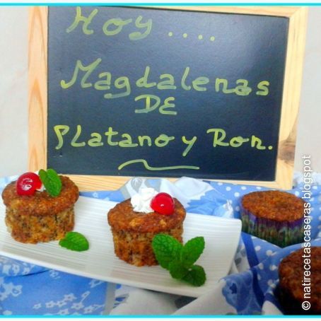 Magdalenas de plátano y esencia de ron