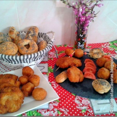 Bolitas de pescado y tortillas de col