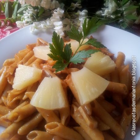 Macarrones con piña