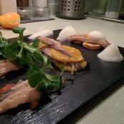 Sardinas marinadas en citricos con aire de almejas