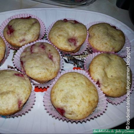 Muffin de fresas y crema de queso
