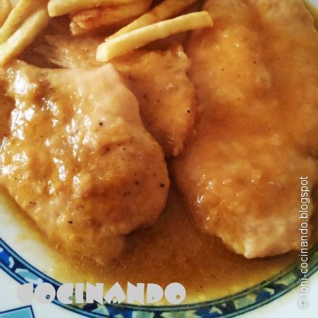 Filetes de pollo al brandy