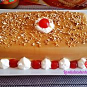 Tarta flan de dulce de leche y galletas