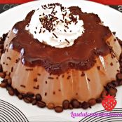 Flan de chocolate y café al caramelo