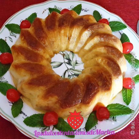 Pudin de Melocotón y Nueces al Microondas