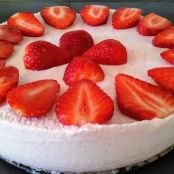 Tarta de mousse de fresas