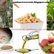 Ensalada de garbanzos con nectarina plana - Paso 1