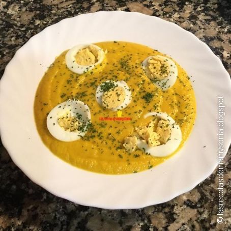 Crema de calabaza, puerro y zanahoria