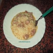 Arroz monacal con salchichas en mi olla Erika