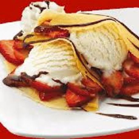 Crepes de Fresas y Helado