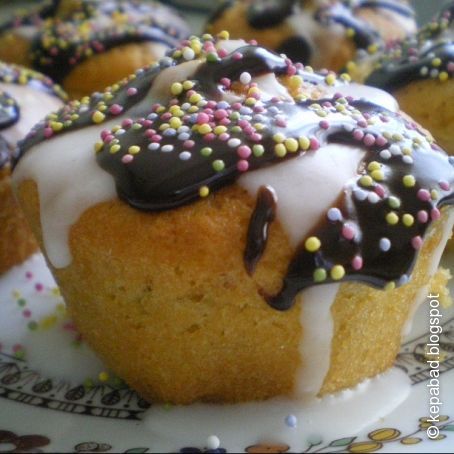 Magdalenas de menta, limón y chocolate