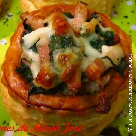 Volavanes rellenos de espinacas