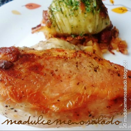 POLLO CON PATATAS HASSELBACK