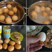 Huevos rellenos de atún y aceitunas - Paso 1