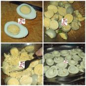 Huevos rellenos con palitos de cangrejo - Paso 1