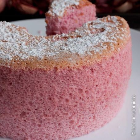 Angel cake de frambuesa