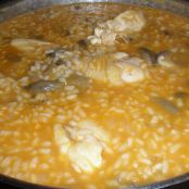 Arroz caldoso con pollo y setas