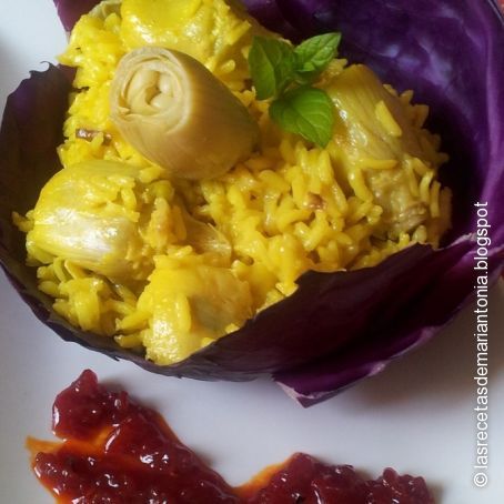 Arroz con alcachofas