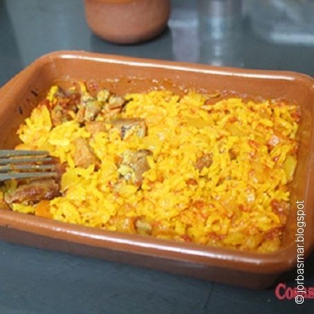 Arroz con jamón asado