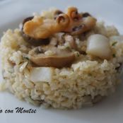 Arroz integral con sepia y champiñones