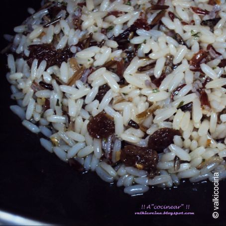 Arroz tres colores con pasas