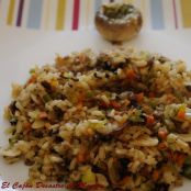 Arroz con setas y verduras