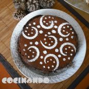 Bizcocho de chocolate, sin huevo, relleno de trufa