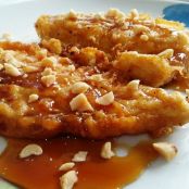 Bacalao con miel y cacahuetes