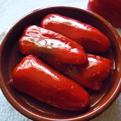 Lomos de bacalao con pimientos asados. - Paso 1