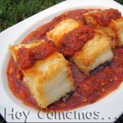 Bacalao con tomate y pimientos