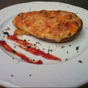 Berenjena rellena de carne fácil