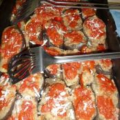 Berenjenas rellenas al horno de leña con salsa romesco