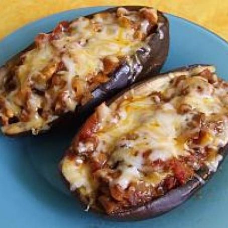 BERENJENAS RELLENAS DE ATÚN Y GAMBAS