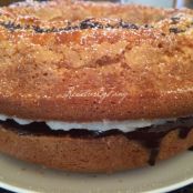 Bizcocho con crema de vainilla y chocolate - Paso 1