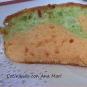 Bizcocho bicolor con pera y ron. - Paso 1